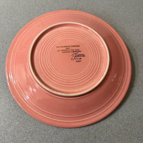 Homer Laughlin FIESTA Pink Plate Calendar Art Deco Design 1993 Home Decor - Picture 4 of 6